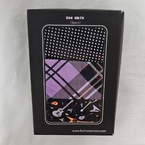 NEW Dan Smith Tie Set (3 Ties) in Gift Box Skinny Tie Black Purple Guitars Fun